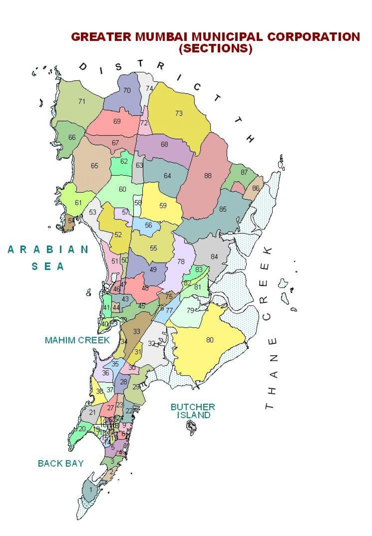 politická mapa Mumbai