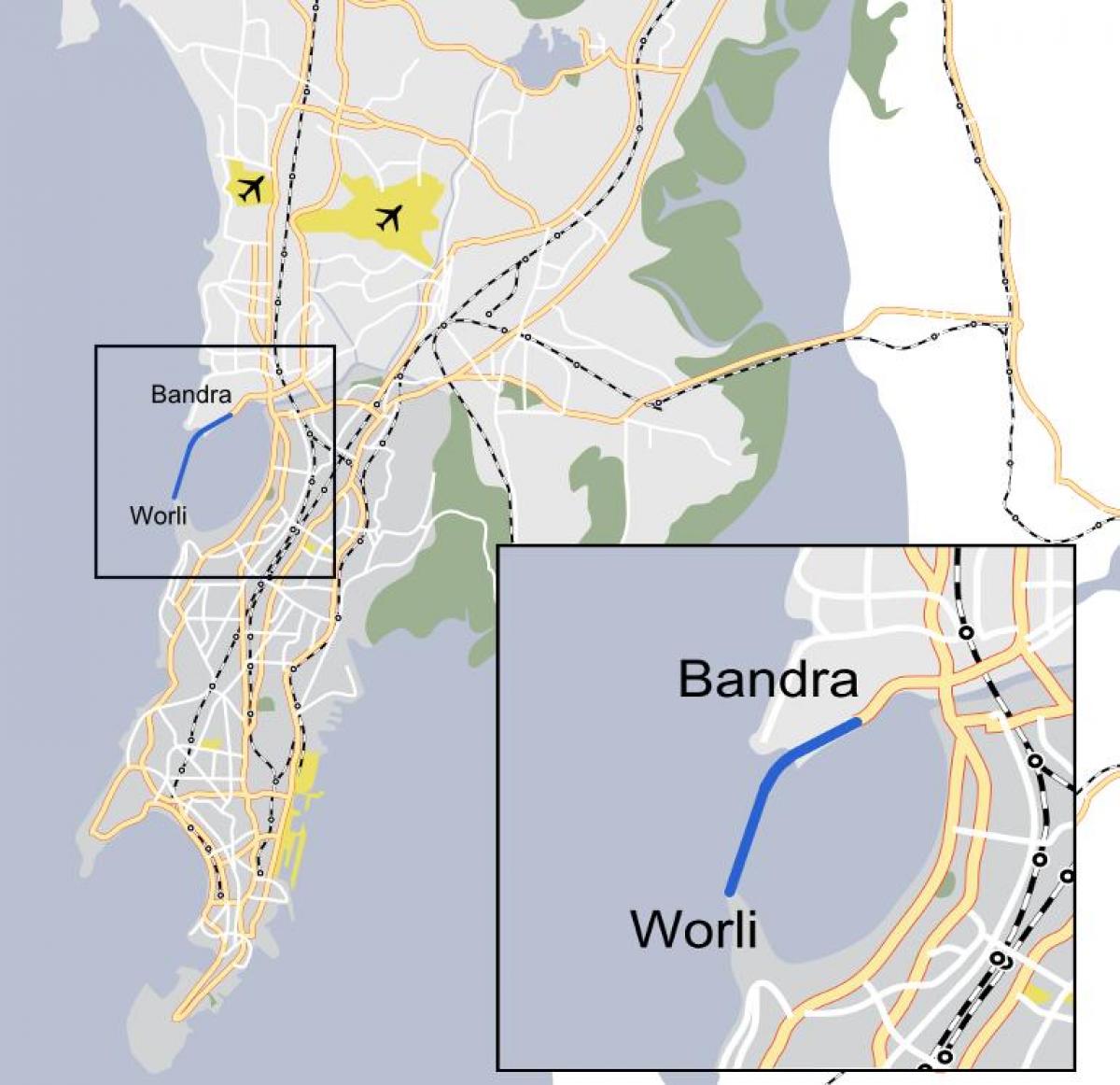 Bombaji Worli mapě