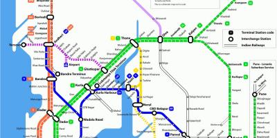 Bombaji místní vlak mapa trasy