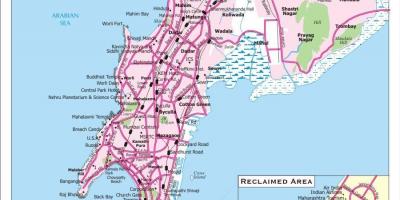 Mapa Bombaje města