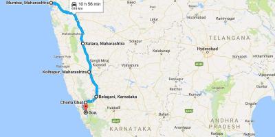 Mumbai do goa cestovní mapa