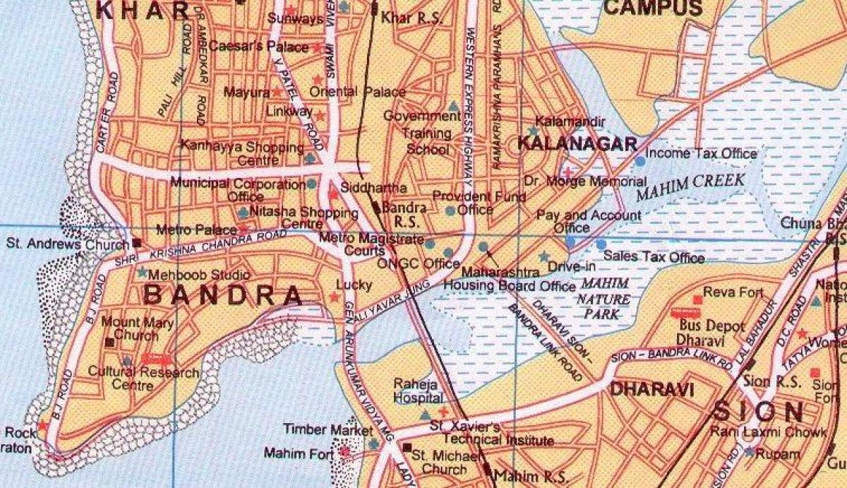 mapa Bombaji bandra