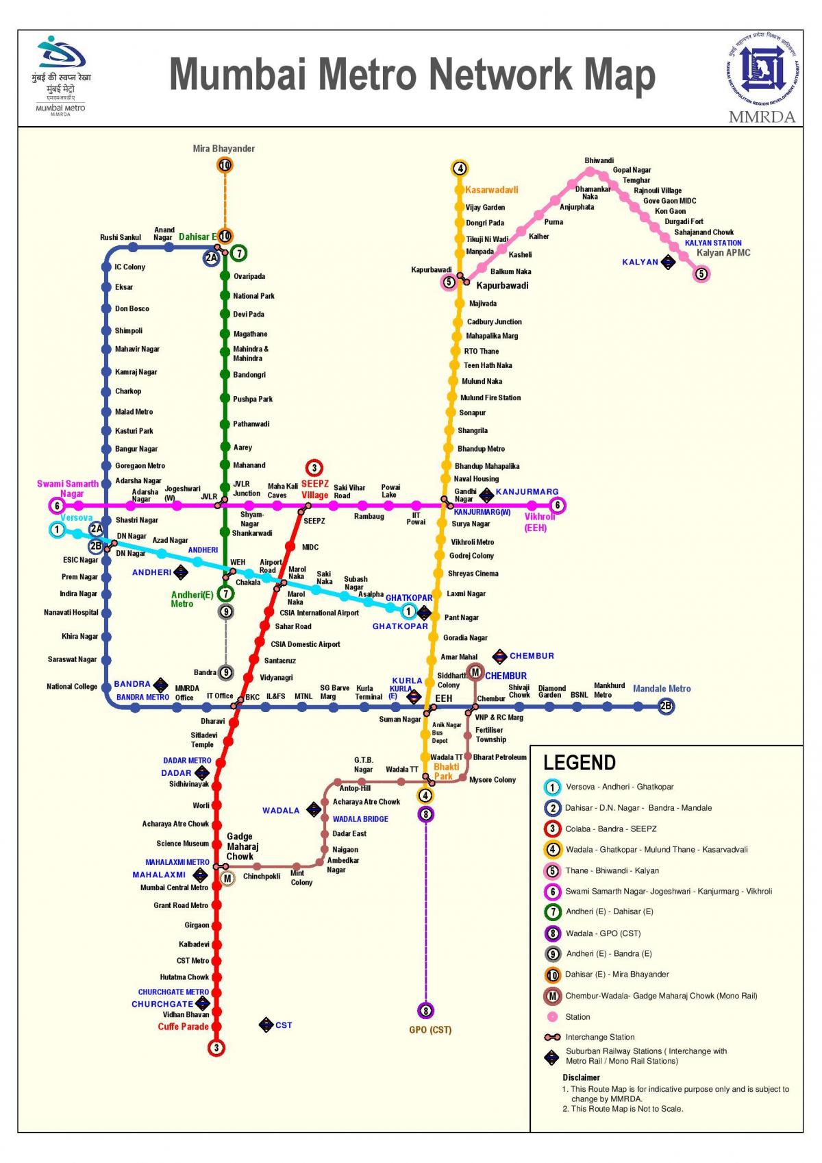 metro mapa tras Mumbai