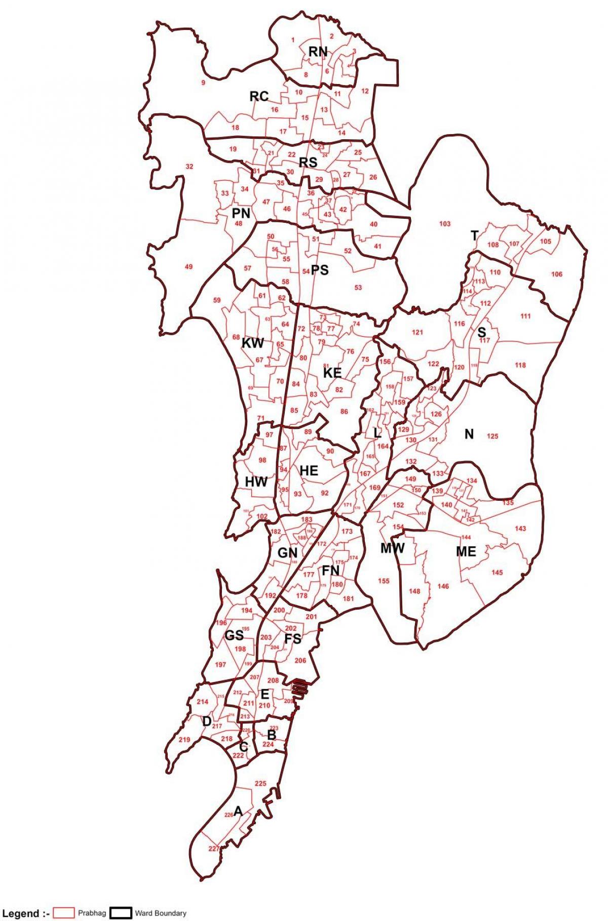 Mumbai mapa oblasti moudrý