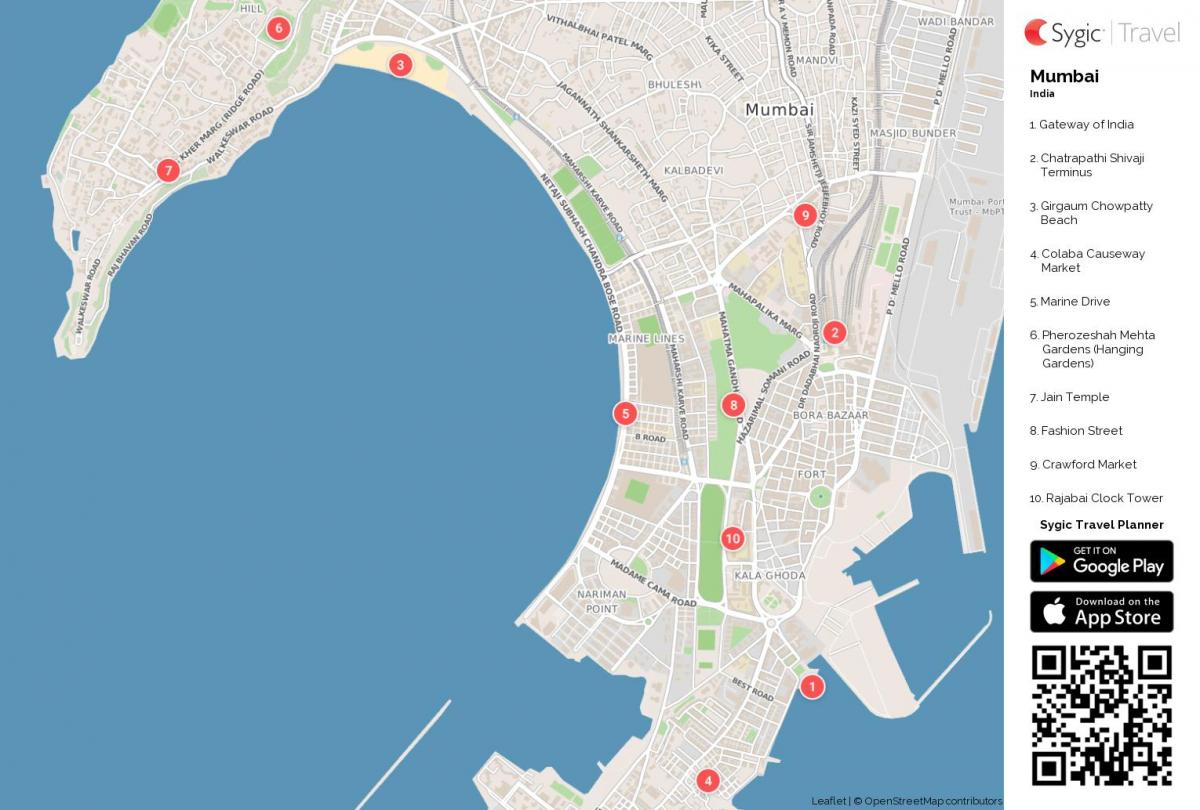 Mumbai vyhlídkové mapě