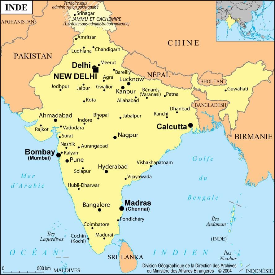 mapa Bombaj indie