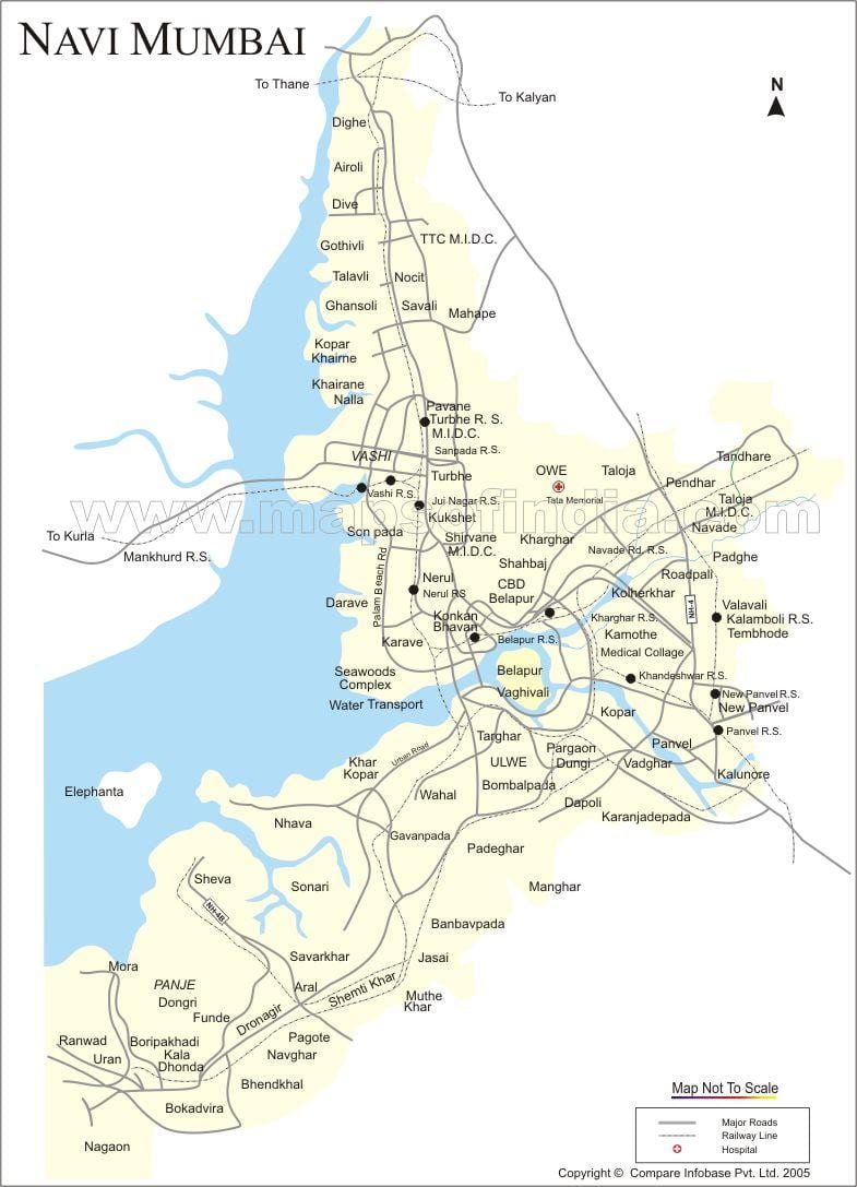 mapa nové Mumbai