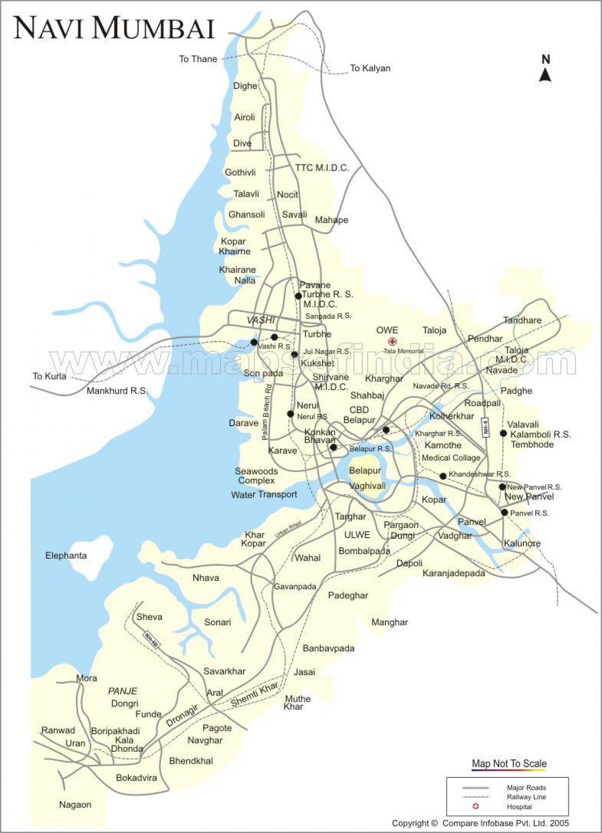 mapa nové Mumbai