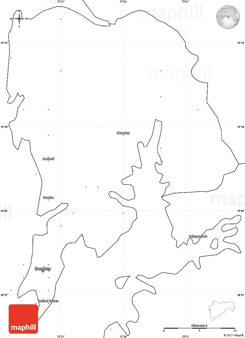 Mumbai prázdné mapě