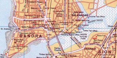 Mapa Bombaji bandra