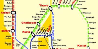 Mumbai central line stanice, mapa